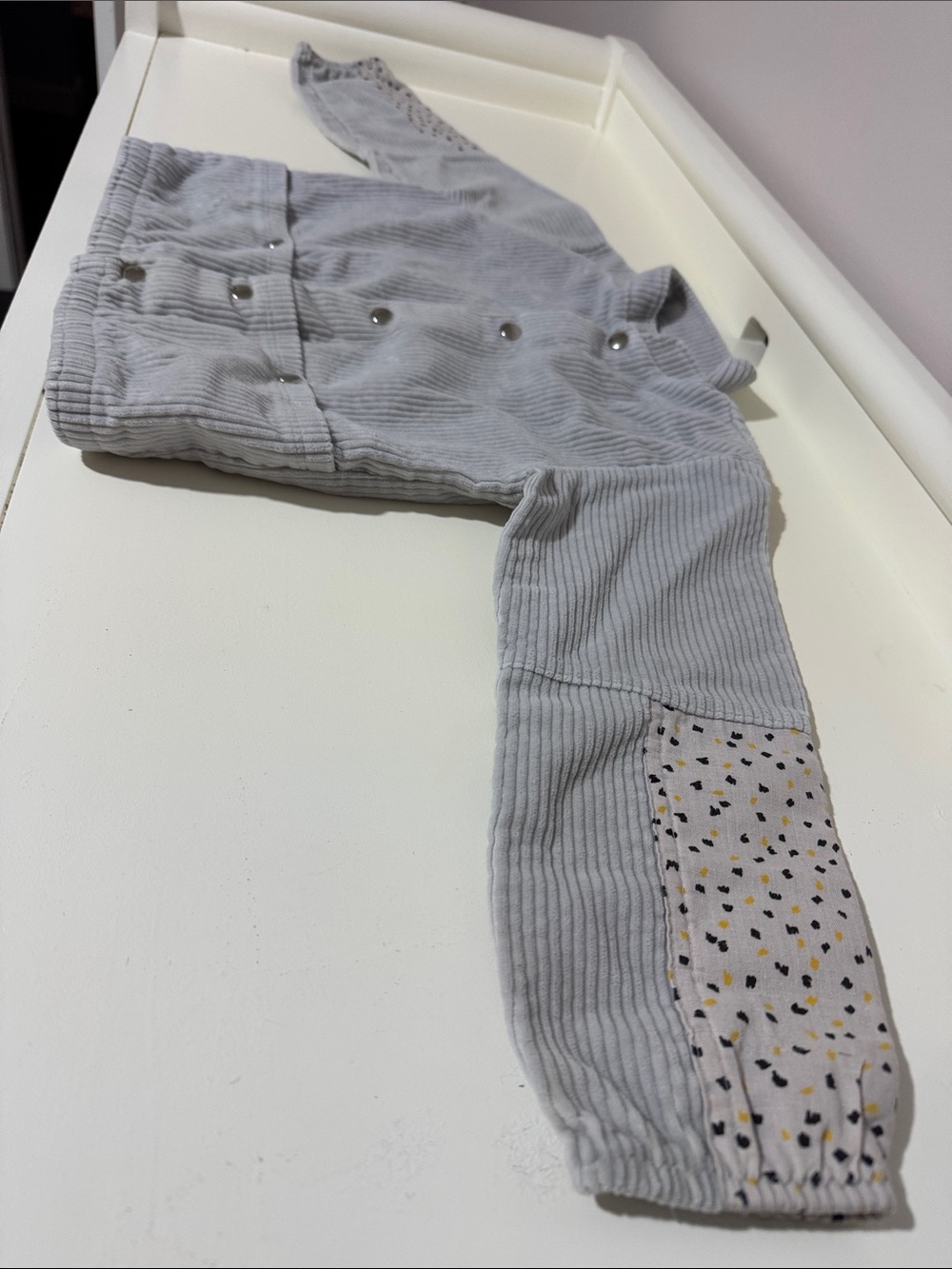 Buster Brown Light Gray Corduroy Jacket with Patterned Patch